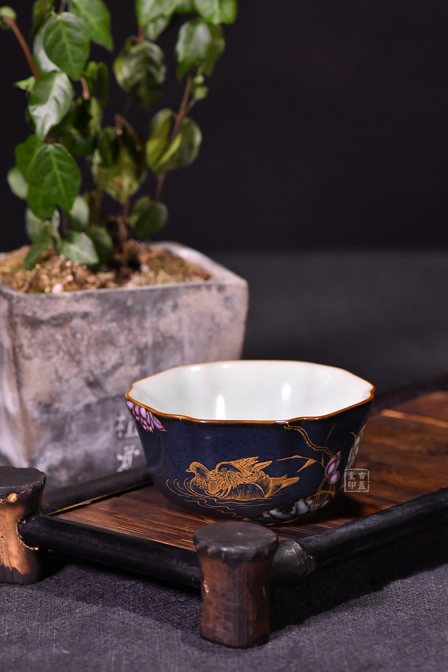 黛蓝经典款大菩提杯(本金绘画)